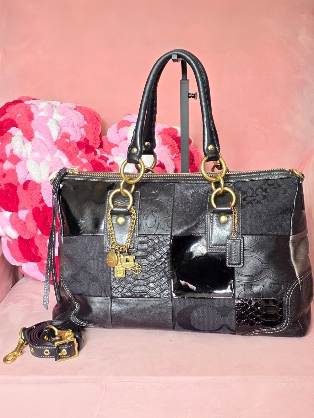 Coach Hamptons Patchwork Leather Satchel (12479)